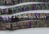 CHE637 15.5 inches 1*4*4mm square matte plated hematite beads