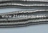 CHE651 15.5 inches 1*3mm tyre plated hematite beads wholesale