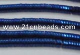 CHE654 15.5 inches 1*3mm tyre plated hematite beads wholesale