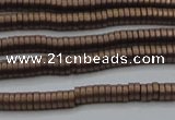 CHE672 15.5 inches 1*2mm tyre matte plated hematite beads