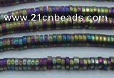 CHE679 15.5 inches 1*3mm tyre matte plated hematite beads