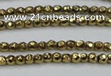 CHE712 15.5 inches 4mm faceted round plated hematite beads