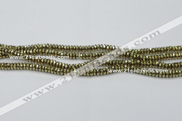 CHE739 15.5 inches 4*8mm faceted rondelle plated hematite beads