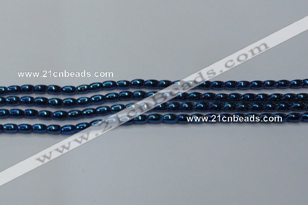 CHE799 15.5 inches 3*5mm rice plated hematite beads wholesale