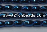 CHE815 15.5 inches 5*8mm rice plated hematite beads wholesale