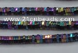 CHE830 15.5 inches 1*2mm hexagon plated hematite beads wholesale