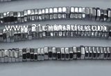 CHE833 15.5 inches 1*3mm hexagon plated hematite beads wholesale
