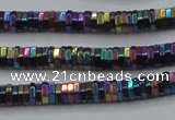 CHE846 15.5 inches 1*4mm hexagon plated hematite beads wholesale
