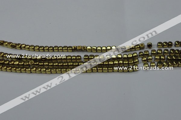 CHE864 15.5 inches 3*3mm dice platedhematite beads wholesale