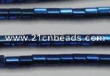 CHE902 15.5 inches 3*3mm faceted tube plated hematite beads wholesale