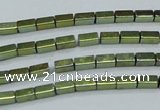 CHE957 15.5 inches 2*4mm cuboid plated hematite beads wholesale