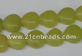 CHG33 15.5 inches 12*12mm heart olive jade gemstone beads wholesale