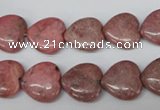 CHG42 15.5 inches 14*14mm heart rhodochrosite beads wholesale
