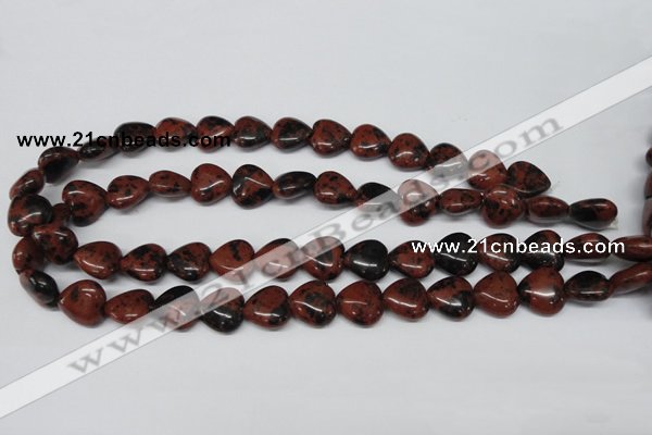 CHG51 15.5 inches 14*14mm heart mahogany obsidian beads wholesale