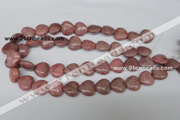 CHG71 15.5 inches 18*18mm heart rhodochrosite beads wholesale