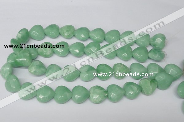 CHG95 15.5 inches 18*18mm faceted heart amazonite beads wholesale