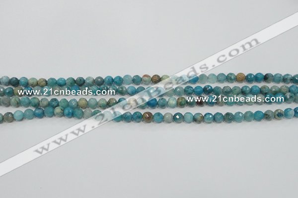 CHM210 15.5 inches 4mm faceted round blue hemimorphite beads