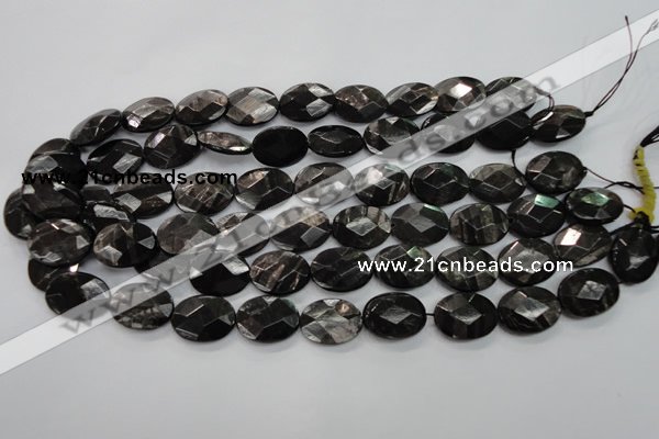 CHS15 15.5 inches 15*20mm faceted oval natural hypersthene beads