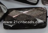 CHS42 15.5 inches 25*50mm faceted rectangle natural hypersthene beads