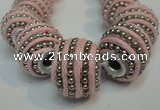 CIB470 14*14mm drum fashion Indonesia jewelry beads wholesale