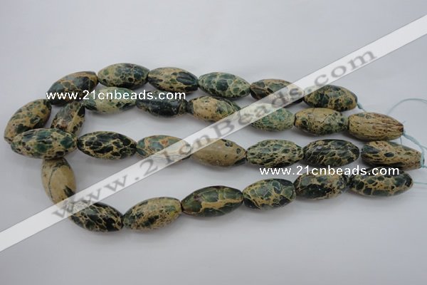 CIJ102 15.5 inches 15*30mm rice impression jasper beads wholesale