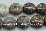 CJA06 15.5 inches 16mm coin green jasper beads wholesale