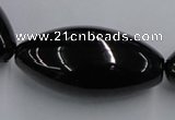 CJB38 16 inches 25*50mm rice natural jet gemstone beads