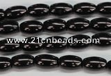 CJB51 15.5 inches 8*12mm rice natural jet gemstone beads