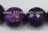 CJJ19 15.5 inches 20mm faceted round dyed lucky jade beads