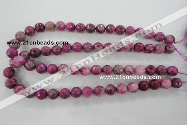 CJJ25 15.5 inches 12mm faceted round dyed lucky jade beads
