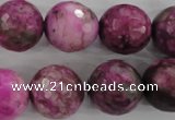 CJJ28 15.5 inches 18mm faceted round dyed lucky jade beads