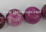 CJJ29 15.5 inches 20mm faceted round dyed lucky jade beads