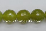 CKA221 15.5 inches 16mm faceted round Korean jade gemstone beads
