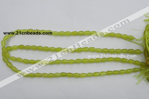 CKA228 15.5 inches 6*8mm faceted teardrop Korean jade gemstone beads