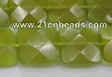CKA287 15.5 inches 20*20mm faceted square Korean jade gemstone beads