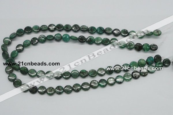 CKC107 16 inches 10mm flat round natural green kyanite beads wholesale
