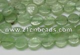 CKC252 15.5 inches 8mm flat round natural green kyanite beads