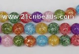 CKQ12 15.5 inches 8mm round dyed crackle quartz beads wholesale