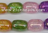 CKQ172 15.5 inches 13*18mm drum AB-color crackle quartz beads