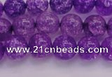 CKQ310 15.5 inches 10mm round dyed crackle quartz beads wholesale