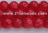 CKQ318 15.5 inches 12mm round dyed crackle quartz beads wholesale