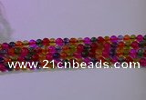CKQ390 15.5 inches 4mm round dyed crackle quartz beads wholesale