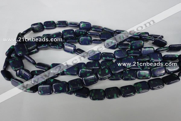 CLA428 15.5 inches 12*16mm rectangle synthetic lapis lazuli beads