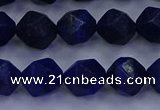 CLA83 15.5 inches 10mm faceted nuggets dyed lapis lazuli beads