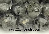 CLB1132 15 inches 10mm faceted round black labradorite beads