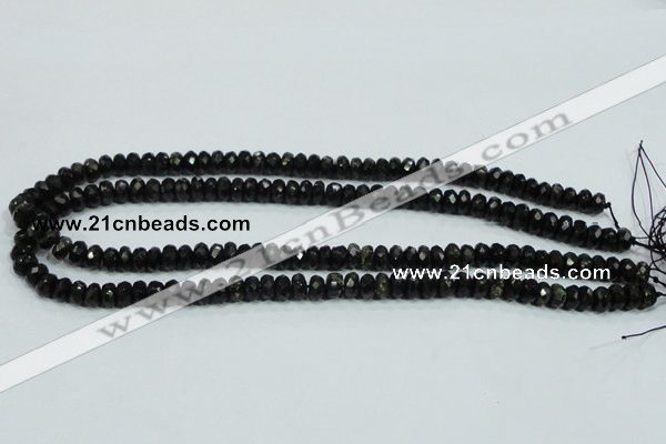 CLB302 15.5 inches 3*6mm faceted rondelle black labradorite beads