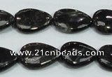 CLB316 15.5 inches 13*18mm flat teardrop black labradorite beads
