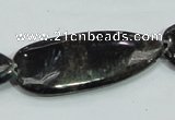 CLB317 15.5 inches 18*42mm flat teardrop black labradorite beads