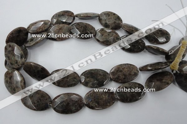 CLB416 15.5 inches 20*30mm faceted oval grey labradorite beads