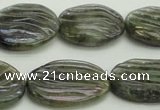 CLB668 15.5 inches 18*25mm carved oval AB-color labradorite beads